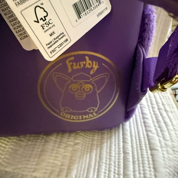 Loungefly Furby Backpack with Purple and Yellow Accents NWT - Picture 8 of 15